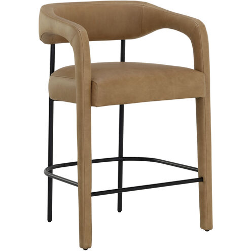 Mavia 35.5 inch Ludlow Sesame Leather Counter Stool